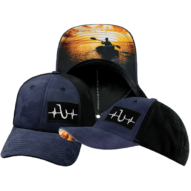 Fishing Hat, Low Profile, Ponytail, Snapback Hat, Soft Navy Camo, Black, Mens Hat, Womens Hat, Main Picture