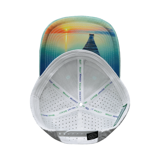 Fishing Hat, Low Profile, Ponytail, Snapback Hat, Teal, White, Mens Hat, Womens Hat, Underbill Picture