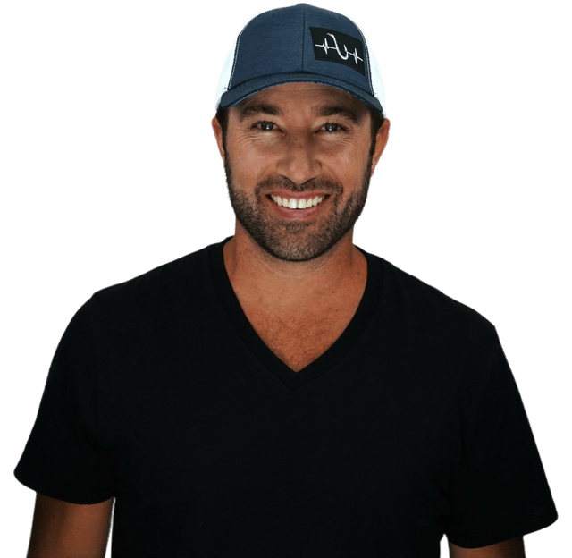 Fishing Hat, Low Profile, , Snapback Hat, Ocean Blue, White, Mens Hat, Womens Hat, Man In Hat Picture