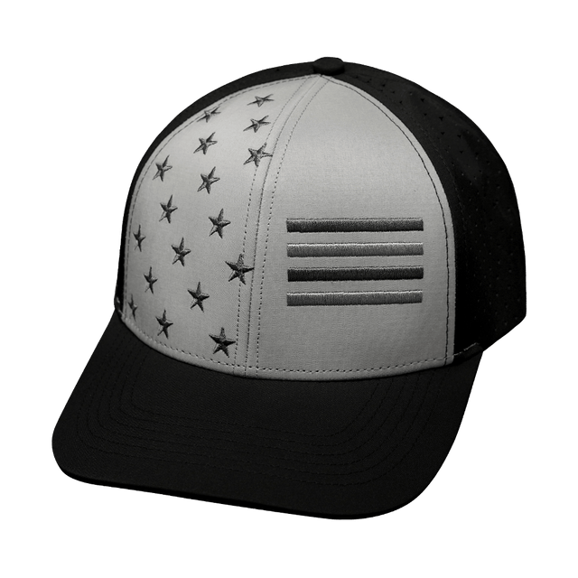 Flag Hat, Baseball Hat, Snapback Hat, Black, Gray, Mens Hat, Womens Hat, Front Picture