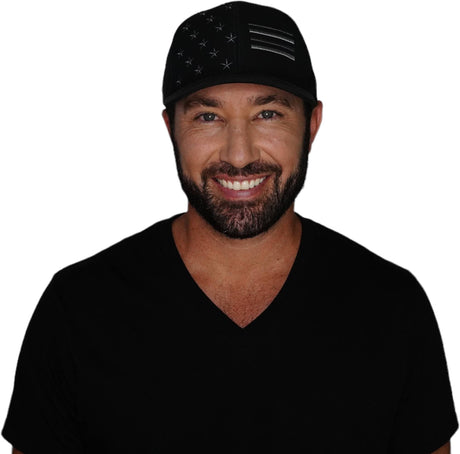 Flag Hat, Baseball Hat, Snapback Hat, Black  Mens Hat, Womens Hat, Man in Hat Picture