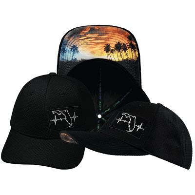 Florida Hat, Athletiic Fit, Airmesh, Snapback Hat, Black, Mens Hat, Womens Hat, Main Picture