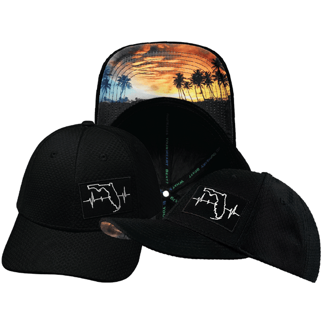 Florida Hat, Athletiic Fit, Airmesh, Snapback Hat, Black, Mens Hat, Womens Hat, Main Picture
