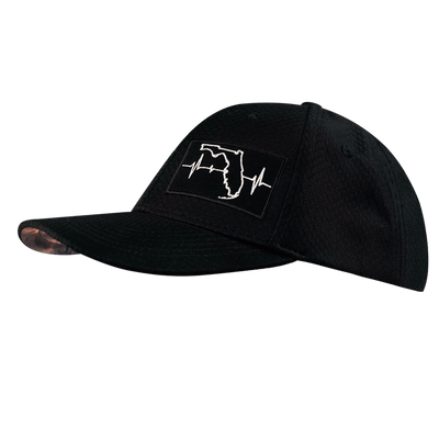 Florida Hat, Athletiic Fit, Airmesh, Snapback Hat, Black, Mens Hat, Womens Hat, Side Picture