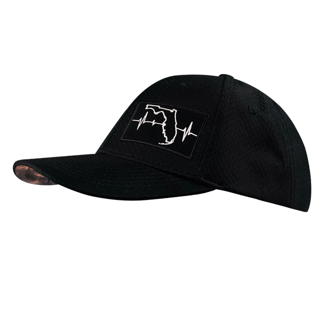 Florida Hat, Athletiic Fit, Airmesh, Snapback Hat, Black, Mens Hat, Womens Hat, Side Picture