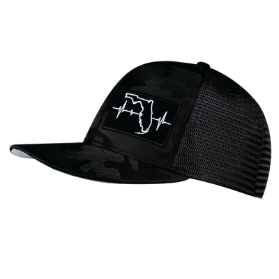 Florida Hat, Baseball Hat, Snapback Hat, Black Camo, Black, Mens Hat, Womens Hat, Side Picture