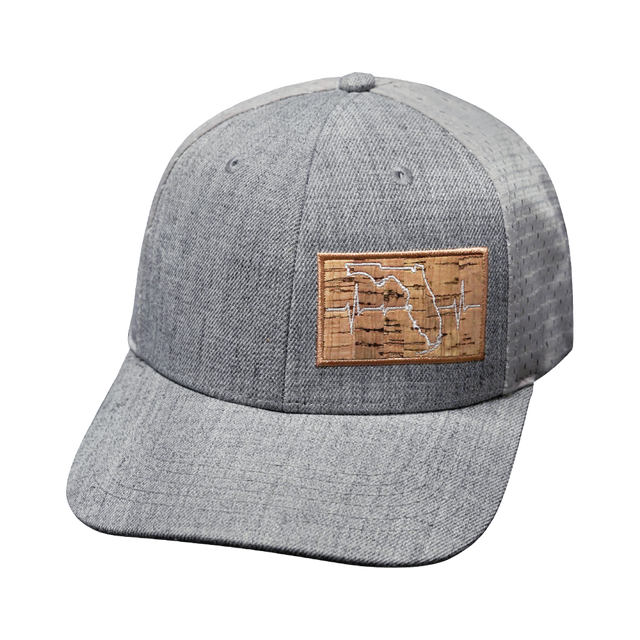 Florida Hat, Baseball Hat, Snapback Hat, Heather Gray, Gray, Mens Hat, Womens Hat, Front Picture