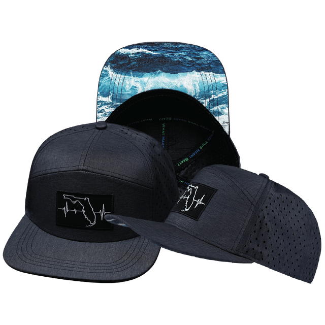 Florida Hat, Flat Bill, Snapback Hat, Ocean Blue, Mens Hat, Womens Hat, Main Picture