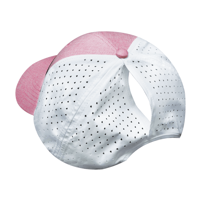 Florida Hat - Low Profile - Ponytail - Pink / White - Laser Mesh