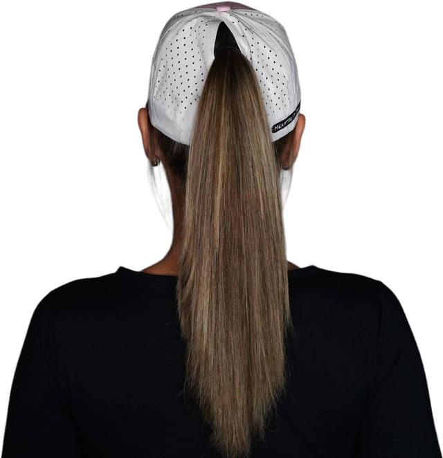 Florida Hat - Low Profile - Ponytail - Pink / White - Laser Mesh
