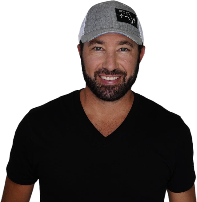 Florida Hat, Low Profile, Snapback Hat, Heather Gray, White, Mens Hat, Womens Hat, Man In Hat Picture