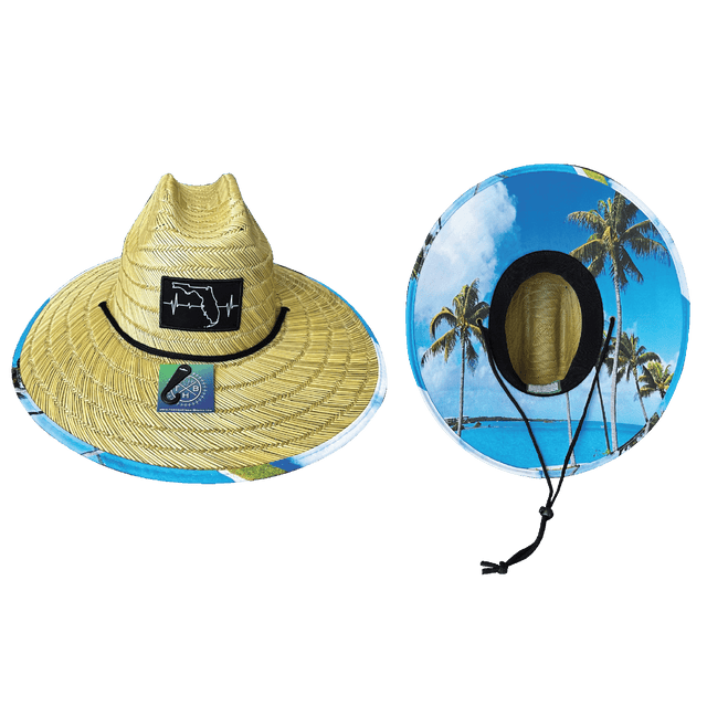 Florida Straw, Sun Hat, Palms, Mens Straw Hat, Womens Straw Hat, Main Picture