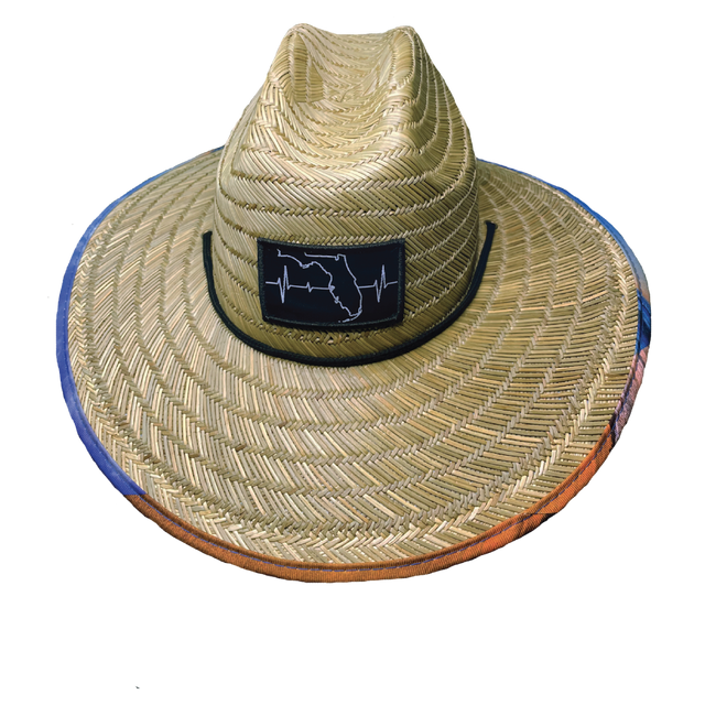 Florida Straw, Sun Hat, Sunset, Mens Straw Hat, Womens Straw Hat, Front Picture