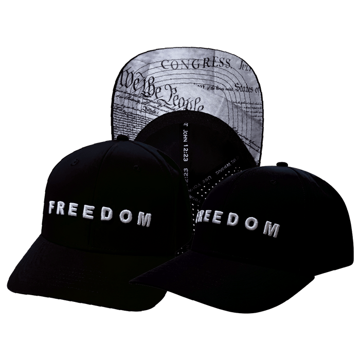 FREEDOM Hat - Baseball Hat Fit - Black - Laser Mesh