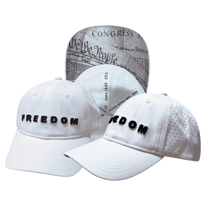 FREEDOM Hat - Dad Hat - Ponytail - White - Laser Mesh