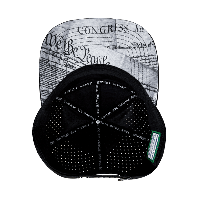 Freedom Hat, Flat Bill, Snapback Hat, Black, White, Mens Hat, Womens Hat, Underbill Picture