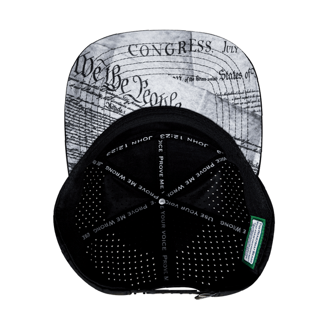 Freedom Hat, Flat Bill, Snapback Hat, Black, White, Mens Hat, Womens Hat, Underbill Picture
