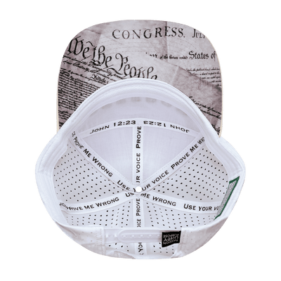 Freedom Hat, Flat Bill, Snapback Hat, Cream, White, Blue, Mens Hat, Womens Hat, Underbill Picture