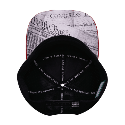 Freedom Hat, Flat Bill, Snapback Hat, Dark Red, Navy, White, Black, Mens Hat, Womens Hat, Underbill Picture