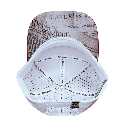 Freedom Hat, Flat Bill, Snapback Hat, Dark Red, White, Navy, White, Mens Hat, Womens Hat, Underbill Picture