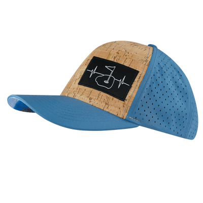 Golf Hat, Baseball Hat, Snapback Hat, Cork, Slate Blue, Mens Hat, Womens Hat, Side Picture