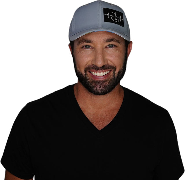 Golf Hat, Baseball Hat, Snapback Hat, Gray Blue, Mens Hat, Womens Hat, Man in Hat Picture