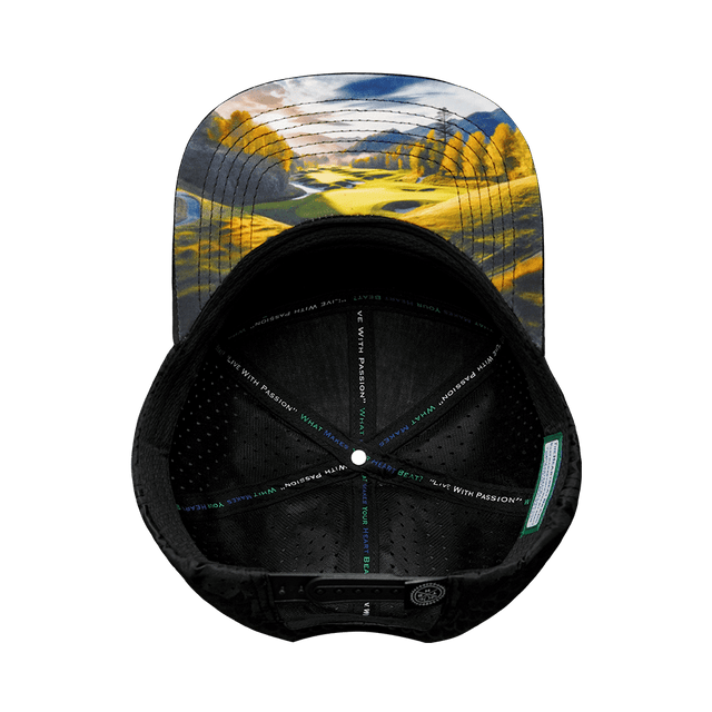 Golf Hat, Flat Bill, Snapback Hat, Black Camo, Mens Hat, Womens Hat, Underbill Picture