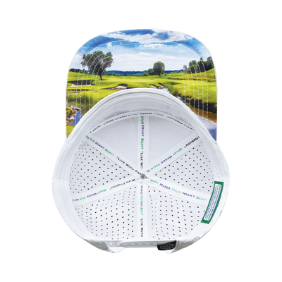 Golf Hat, Flat Bill, Snapback Hat, White Camo, Mens Hat, Womens Hat, Underbill Picture