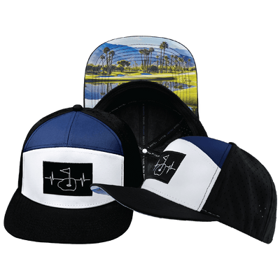 Golf Hat, Flat Bill, Snapback Hat, Black, White, Navy, Mens Hat, Womens Hat, Main Picture