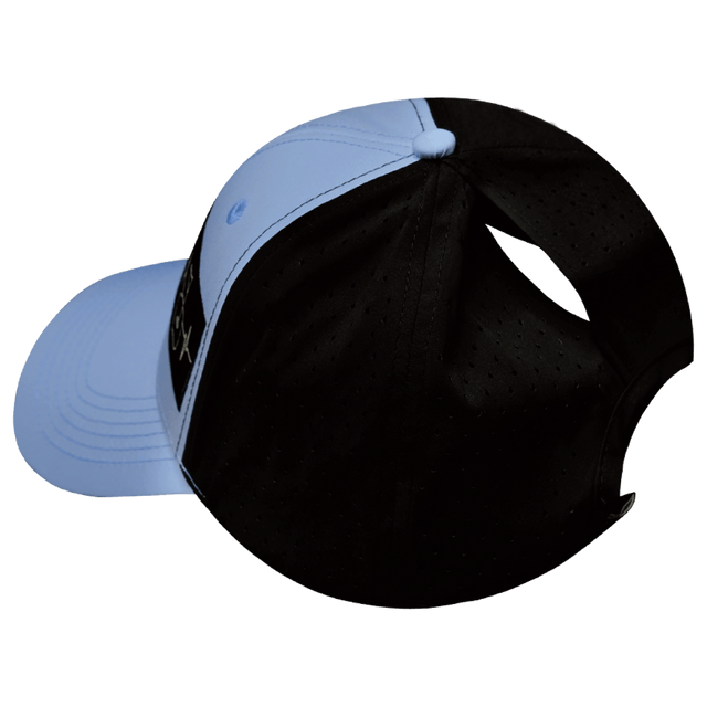 Golf Hat, Low Profile, Ponytail, Snapback Hat, Baby Blue, Black, Mens Hat, Womens Hat, Ponytail Hole Picture