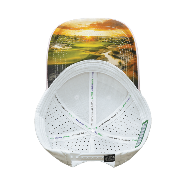 Golf Hat, Low Profile, Ponytail, Snapback Hat, Light Pink, White, Mens Hat, Womens Hat, Underbill Picture