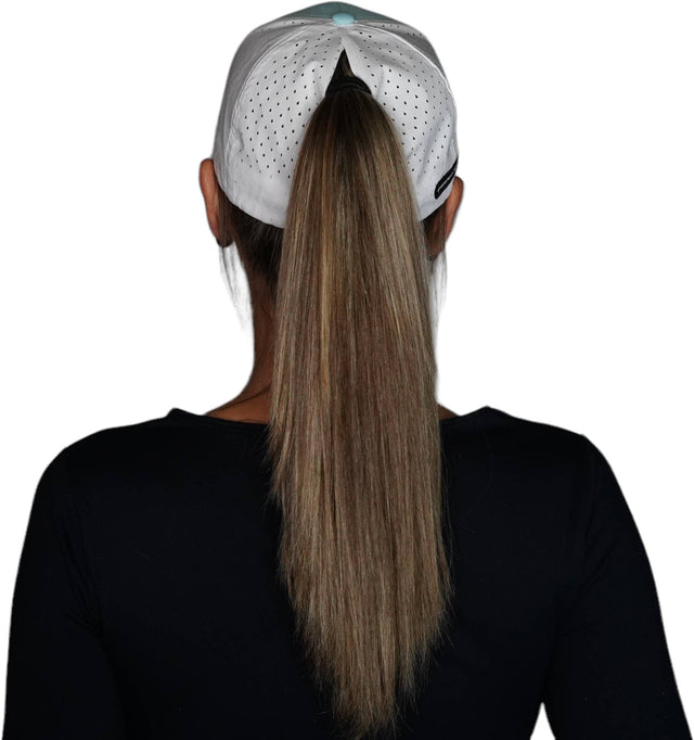 Golf Hat, Low Profile, Ponytail, Snapback Hat, Mint Green, White, Mens Hat, Womens Hat, Ponytail Hole Woman In Hat Picture