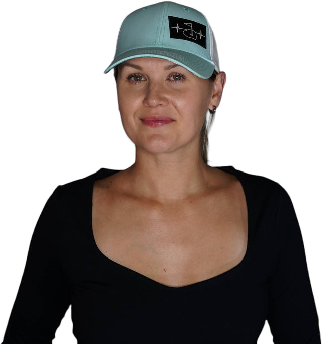 Golf Hat, Low Profile, Ponytail, Snapback Hat, Mint Green, White, Mens Hat, Womens Hat, Woman In Hat Picture