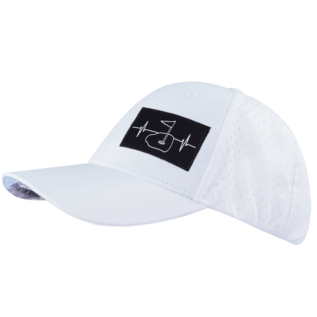 Golf Hat, Low Profile, Ponytail, Snapback Hat, White, Mens Hat, Womens Hat, Side Picture