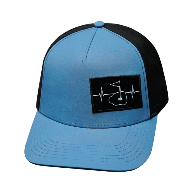 Golf Hat, Trucker Hat, Snapback Hat, Slate Blue, Black, Mens Hat, Womens Hat, Front Picture
