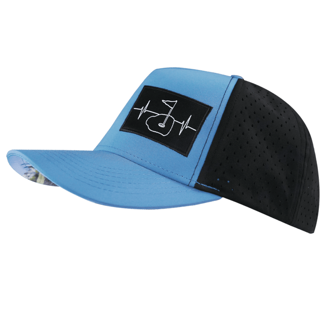 Golf Hat, Trucker Hat, Snapback Hat, Slate Blue, Black, Mens Hat, Womens Hat, Side Picture