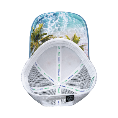 Hawaii Hat, Low Profile, Snapback Hat, Cork, Sea Blue, White, Mens Hat, Womens Hat, Underbill Picture