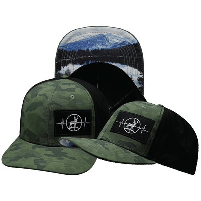 Hunting Hat — Baseball Hat Fit, Soft Teal Camo / Black, Laser Mesh