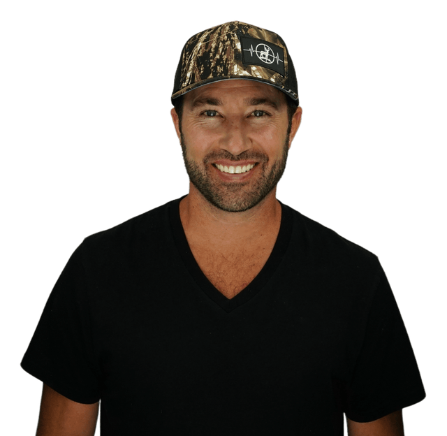 Hunting Hat, Baseball Hat, Snapback Hat, Natural Tree Camo, Black, Mens Hat, Womens Hat, Man In Hat Picture