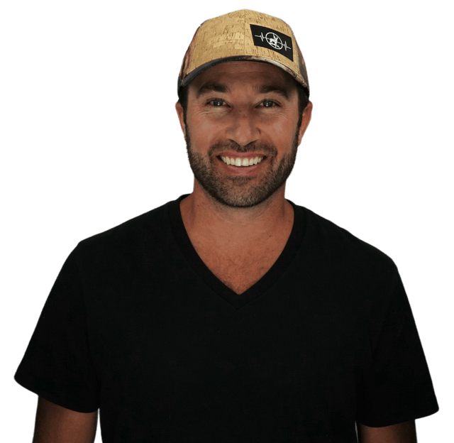 Hunting Hat, Low Profile, Snapback Hat, Cork, Fall Camo, Mens Hat, Womens Hat, Man in Hat Picture