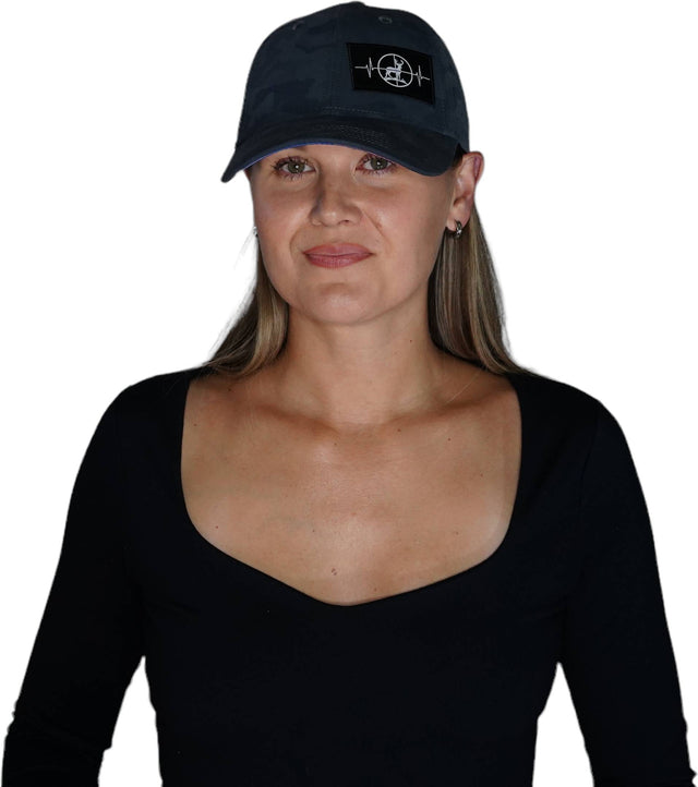 Hunting Hat, Low Profile, Snapback Hat, Soft Dark Camo, Mens Hat, Womens Hat, Woman In Hat Picture