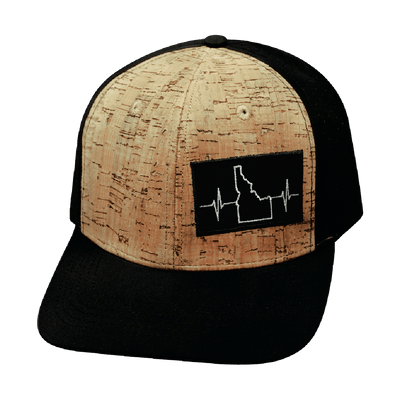 Idaho Hat, Baseball Hat, Snapback Hat, Cork, Black, Mens Hat, Womens Hat, Front Picture