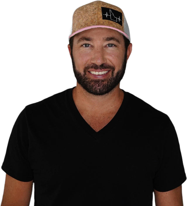 Idaho Hat, Baseball Hat, Snapback Hat, Cork, Pink, Gray, Mens Hat, Womens Hat, Man In Hat Picture