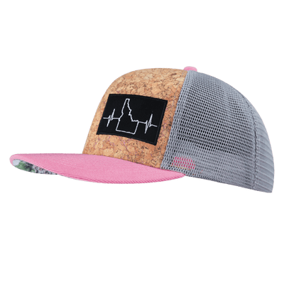 Idaho Hat, Baseball Hat, Snapback Hat, Cork, Pink, Gray, Mens Hat, Womens Hat, Side Picture