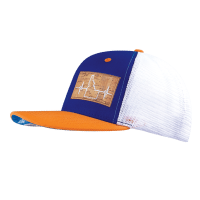 Idaho Hat, Baseball Hat, Snapback Hat, Orange, Royal Blue, White, Mens Hat, Womens Hat, Side Picture