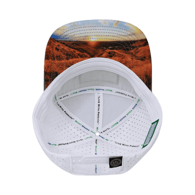 Idaho Hat, Flat Bill, Snapback Hat, Cork, Gray, White, Black Patch, Mens Hat, Womens Hat, Underbill Picture
