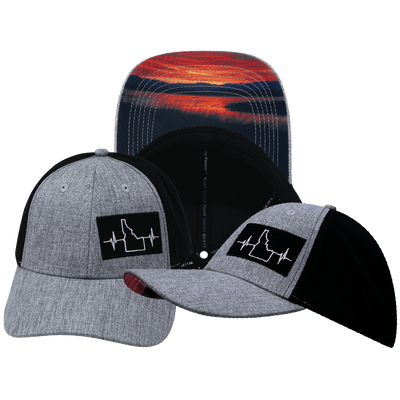 Idaho Hat — Low Profile, Ponytail, Heather Gray / Black, Laser Mesh