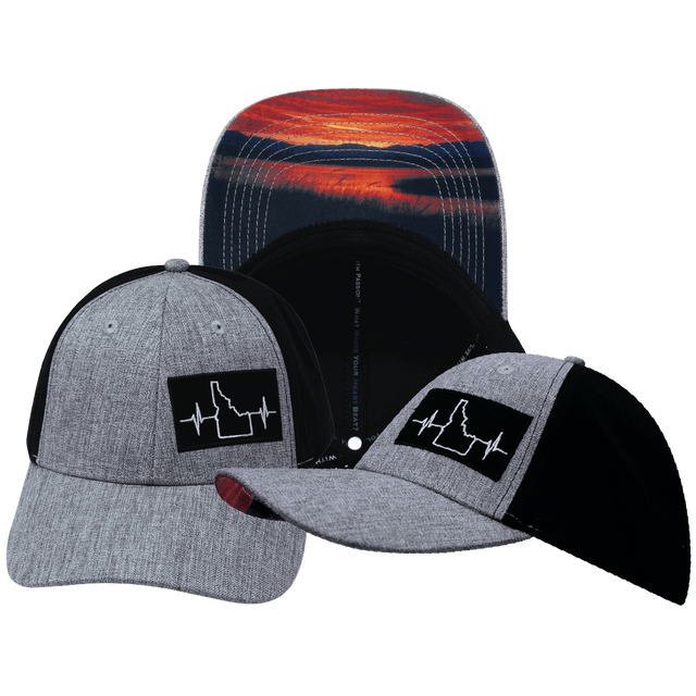 Idaho Hat, Low Profile, Ponytail, Snapback Hat, Heather Gray, Black, Mens Hat, Womens Hat, Main Picture