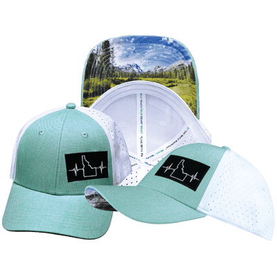 Idaho Hat, Low Profile, Ponytail, Snapback Hat, Teal, White, Mens Hat, Womens Hat, Main Picture