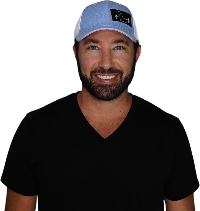 Idaho Hat, Low Profile, Ponytail, Snapback Hat, Light Blue, White, Mens Hat, Womens Hat, Man In Hat Picture